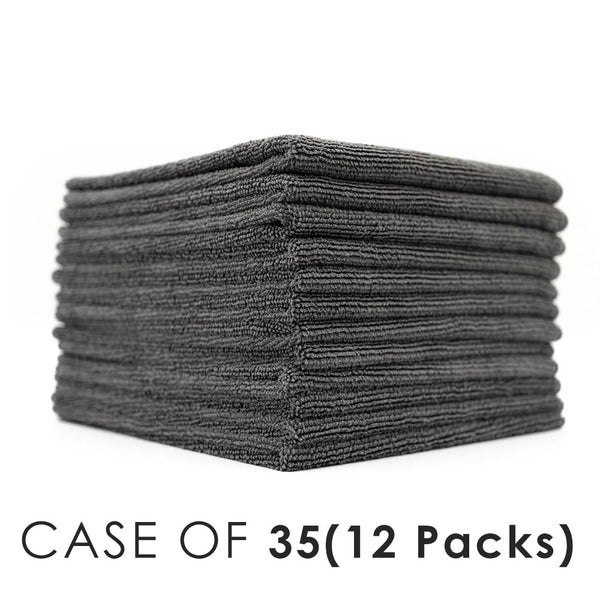 All Purpose Terry Grey Stack view with the text "Case of 35(12 Packs)" on a white background.