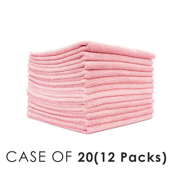 All Purpose Terry Pink Stack view with the text "Case of 20(12 Packs)" on a white background.