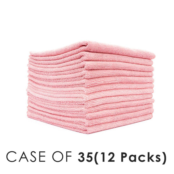 All Purpose Terry Pink Stack view with the text "Case of 35(12 Packs)" on a white background.
