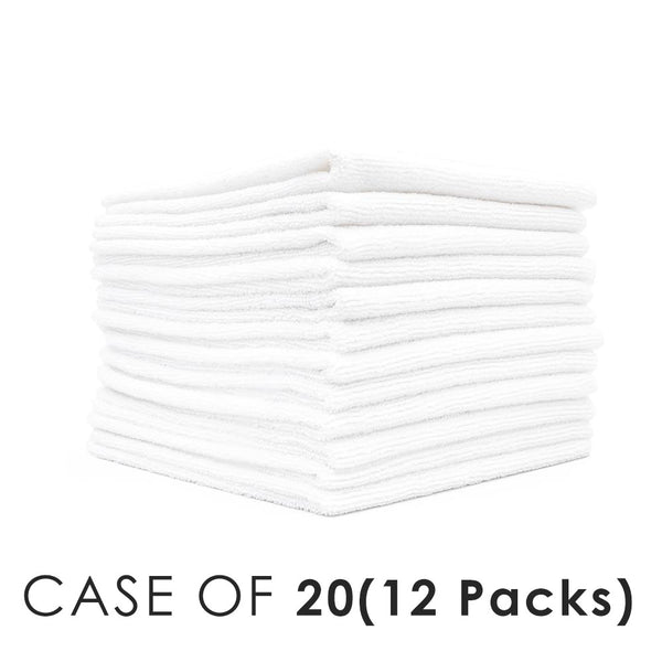 All Purpose Terry White Stack view with the text "Case of 20(12 Packs)" on a white background.