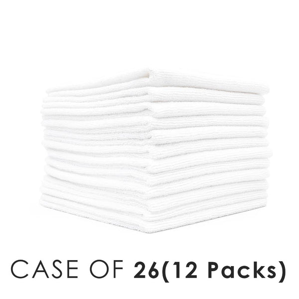 All Purpose Terry White Stack view with the text "Case of 26(12 Packs)" on a white background.