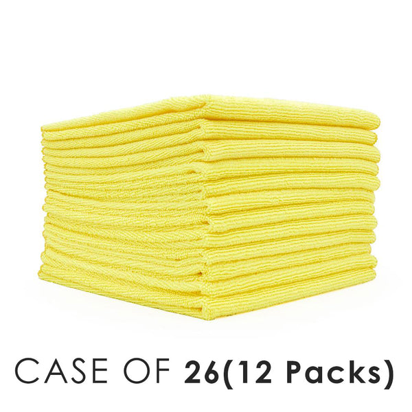 All Purpose Terry Yellow Stack view with the text "Case of 26(12 Packs)" on a white background.