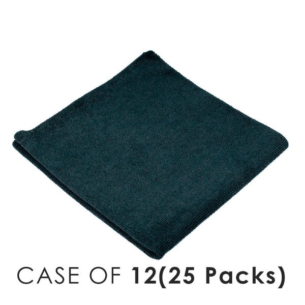 Edgeless 245 16x16 black folded view with the text "Case of 12(25 Packs)" on a white background.