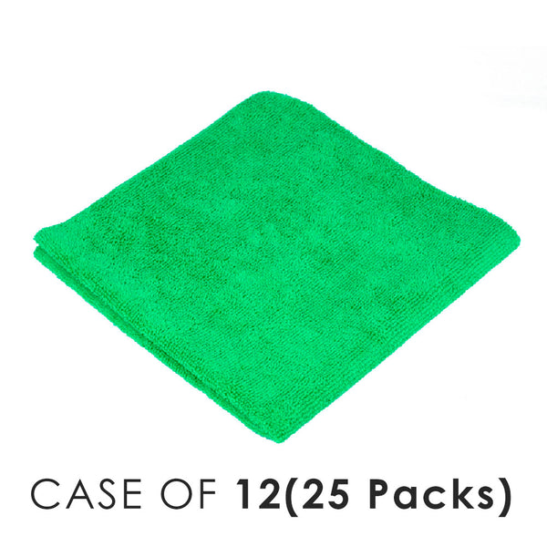Edgeless 245 16x16 dark green folded view with the text "Case of 12(25 Packs)" on a white background.