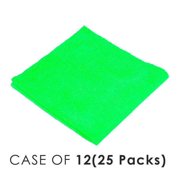 Edgeless 245 16x16 lime green folded view with the text "Case of 12(25 Packs)" on a white background.
