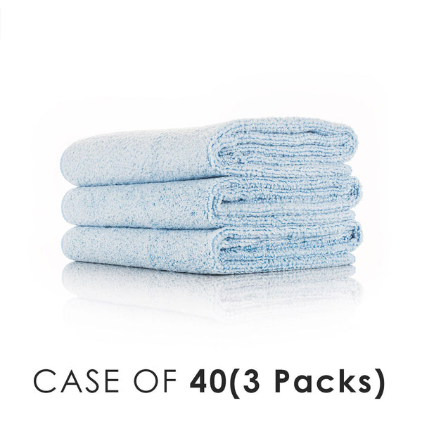 Spa and Workout 16x27 light blue stacked view with the text "Case of 40 (3 Packs)" on a white background.