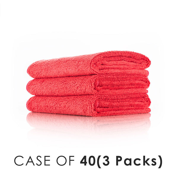 Spa and Workout 16x27 red stacked view with the text "Case of 40 (3 Packs)" on a white background.