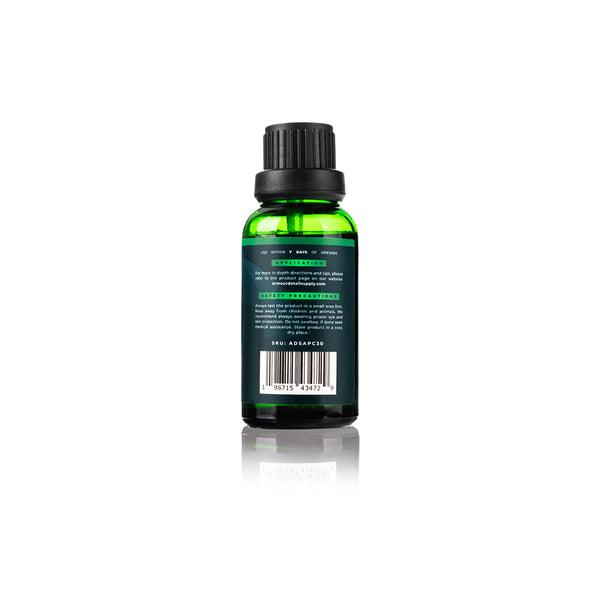 Armour Detail Supply Quartz Coating 30ml Bottle back view on a white background.