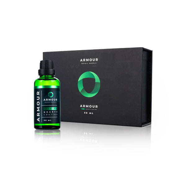 Armour Detail Supply Quartz 50ml bottle and packaging back view on a white background.