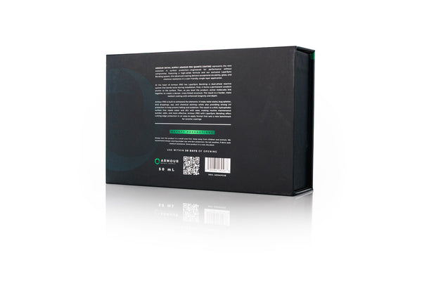 Armour Detail Supply Quartz Pro 50ml packaging back view on a white background.