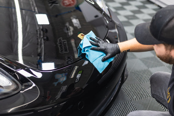 Armour Detail Supply Quartz Pro demo on a porsche boxster hood.