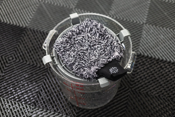 Detail Factory Clean Screen Bucket with a microfiber mitt on top of it.