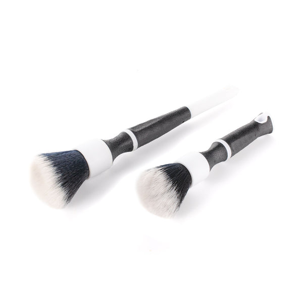 Detail Factory TriGrip Brush Black Ice full short and long handle on a white background.