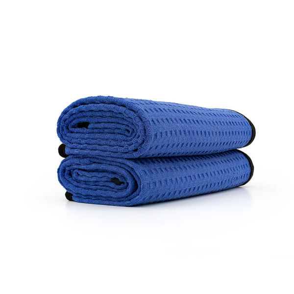 Dry Me a River 20x40 navy blue 2 pack stacked view on a white background.