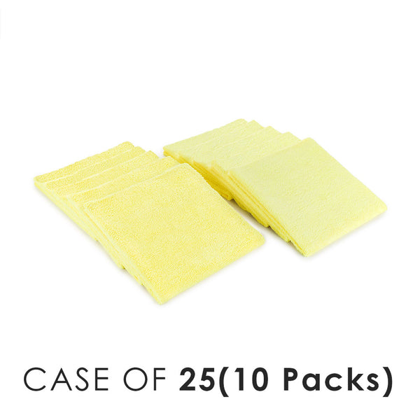 Edgeless 300 16x16 yellow layered view with the text "Case of 25 (10 Packs) on a white background.