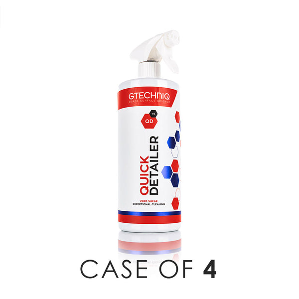 Gtechniq QDV2 Quick Detailer 1 Liter bottle front view with the text "Case of 4" on a white background