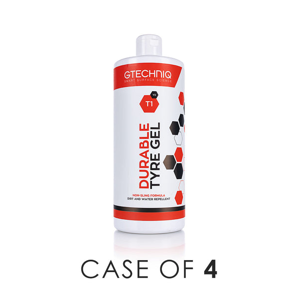 Gtechniq T1 Tyre Gel 1L wholesale case of 4 image on a white background.