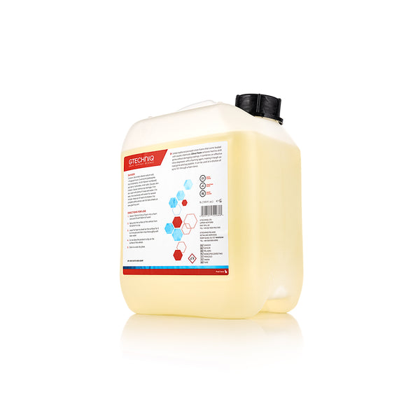 The back of a jug of Gtechniq W4 Citrus Foam on a white background.