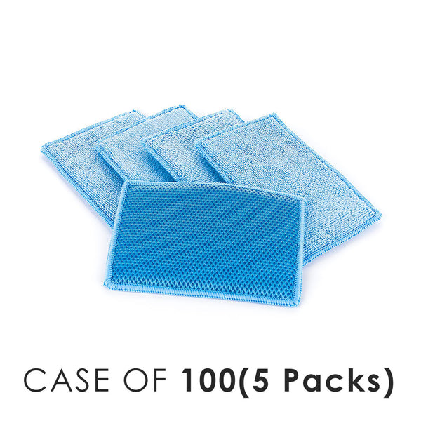 Jersey Bug Scrubber blue with the text "Case of 100(5 Packs)" on a white background.