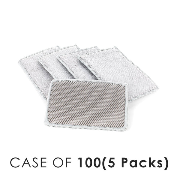 Jersey Bug Scrubber ice grey with the text "Case of 100(5 Packs)" on a white background.