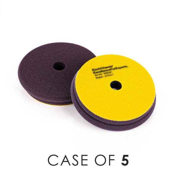 KochChemie Fine Cut Pad 126mm front and back view with the text "Case of 5" on a white background.