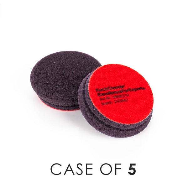 KochChemie Heavy Cut Pad 76mm front and back view with the text "Case of 5" on a white background.