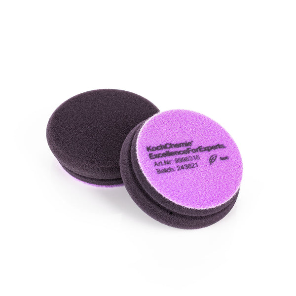 Koch-Chemie MicroCut SoftFoamPad 76mm front and back view on a white background.
