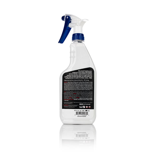 The back of a spray bottle of Optimum Hyper Compound on a white background.