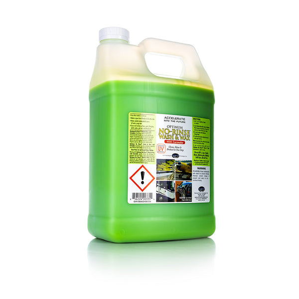 A jug of Optimum No Rinse Wash and Wax on a white background.