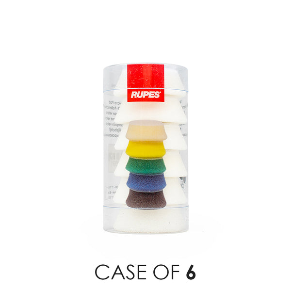 Rupes Da Ultra Fine pads 40mm with the text "Case of 6" on a white background.
