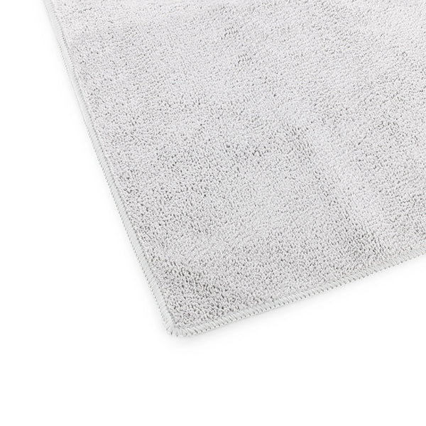 The Rag Company Spa and Workout 16x27 ice grey 3 pack corner view on a white background.