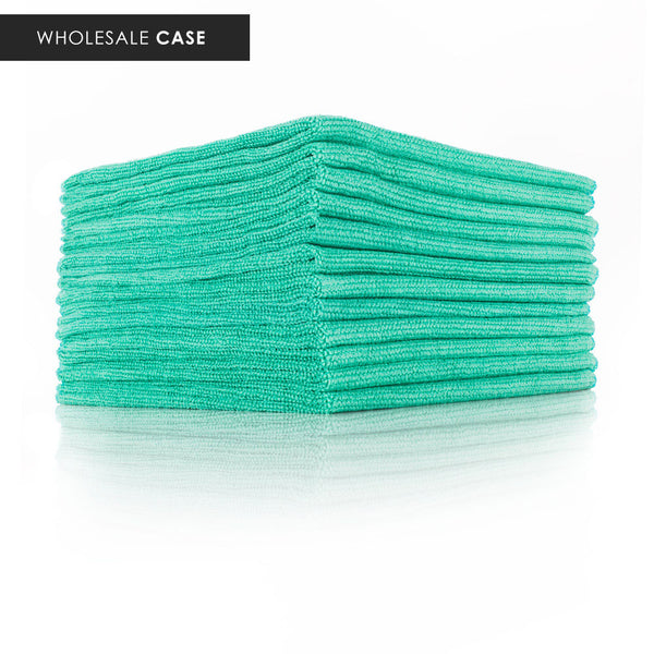 The Pearl 16x16 Green 12 pack stack view with the text "Wholesale Case" on a white background.
