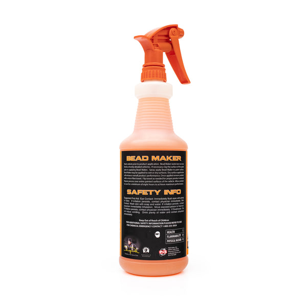 The back of a spray bottle of Bead Maker on a white background.