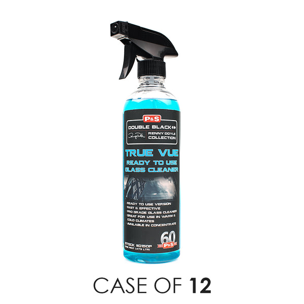 A spray bottle of P & S True Vue on a white background with the text 'Case of 12'.