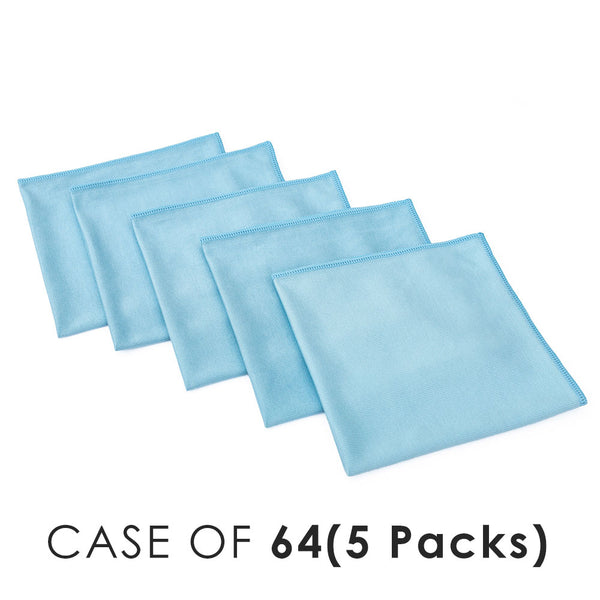 Premium Terry 16x16 light blue layered view with the text "Case of 64( Packs)" on a white background.