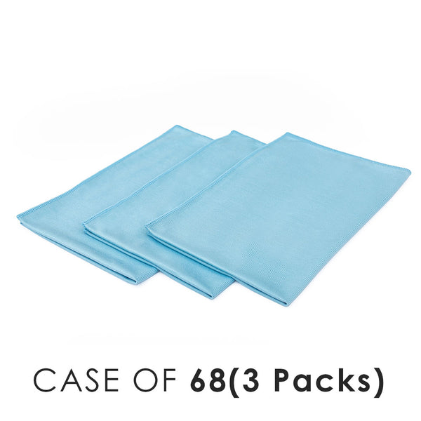 Premium Terry 16x24 light blue layered view with the text "Case of 68(3 Packs)" on a white background.
