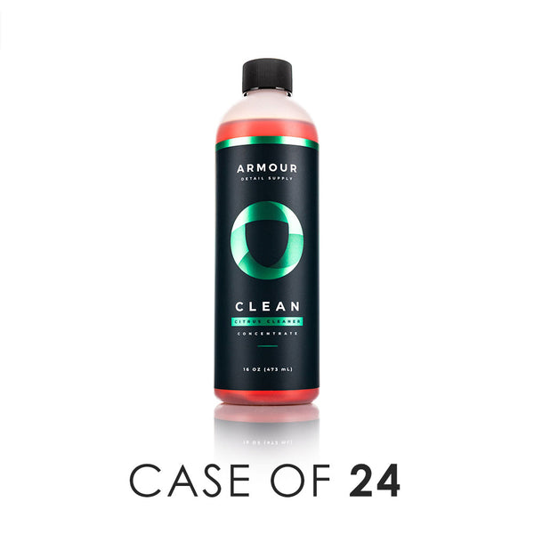 Armour Detail Supply Clean 16oz bottle with the text "Case of 24" on a white background.