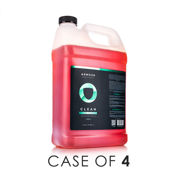 Armour Detail Supply Clean 1 Gallon bottle with the text "Case of 4" on a white background.