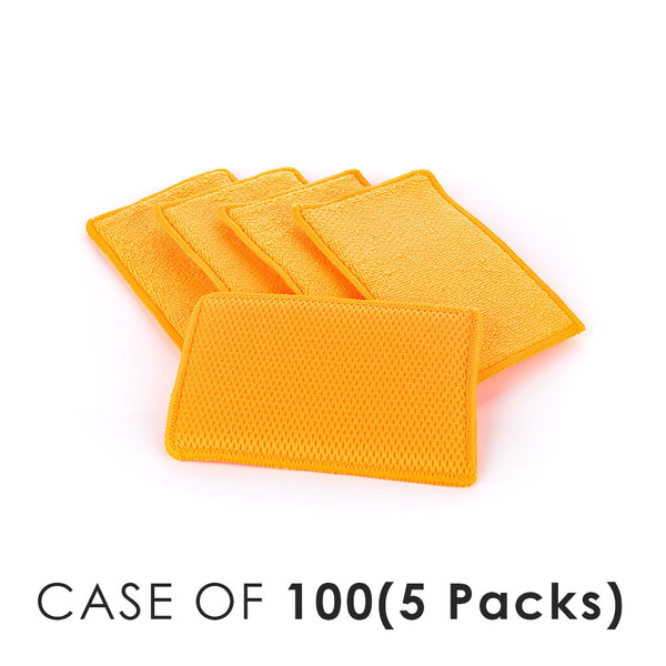 Jersey Bug Scrubber orange with the text "Case of 100(5 Packs)" on a white background.