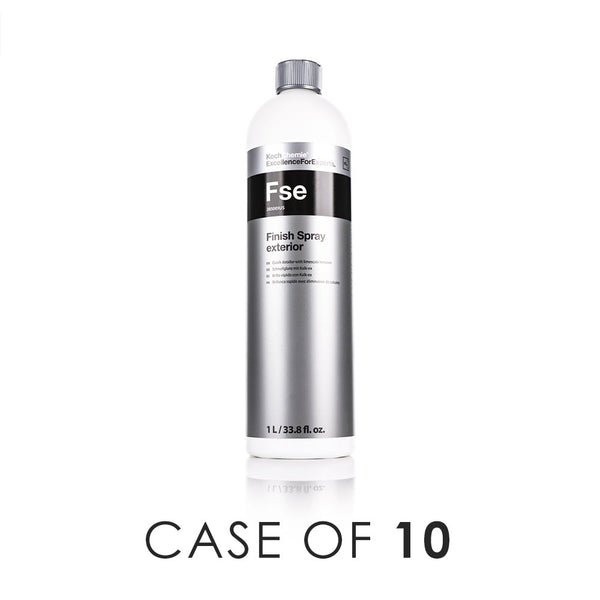 Koch-Chemie Finish Spray Exterior 1 Liter front view with the text "Case of 10" on a white background.