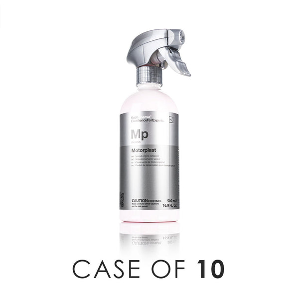 Koch-Chemie Motorplast 500ml front view with the text "Case of 10" on a white background.