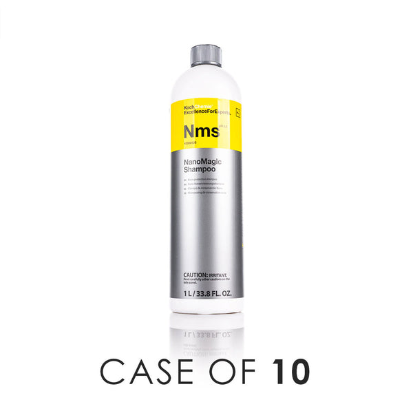 Koch-Chemie NanoMagicShampoo 1 Liter front view with the text "Case of 10" on a white background.