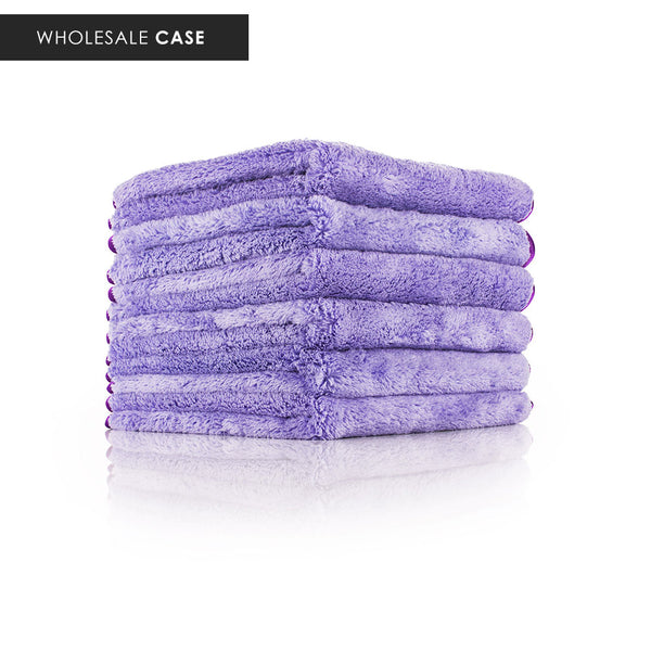 Minx Royal 16x16 Purple 6 Pack stacked  view with the text "Wholesale Case" on a white background.