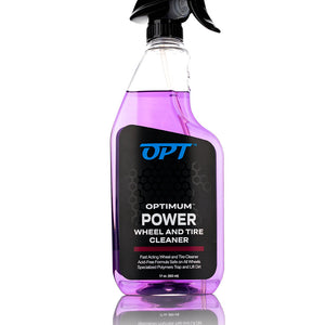 A spray bottle of Optimum Power on a white background.