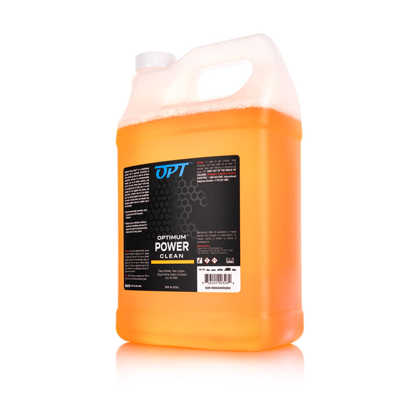 Optimum Power Clean 1 Gallon bottle front view on a white background.