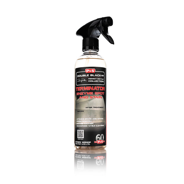 A spray bottle of P and S Terminator on a white background.