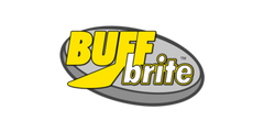 Buff Brite logo on a checkered background.