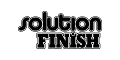 Solution Finish logo on a checkered background.