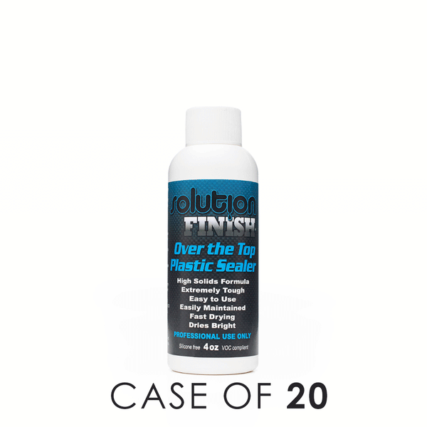 Solution Finish Over the Top Plastic Sealer 4 oz bottle case of 20 on a white background.