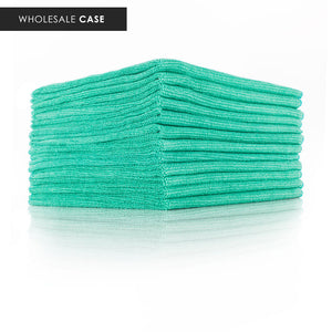 The Pearl 16x16 Green 12 pack stack view with the text "Wholesale Case" on a white background.